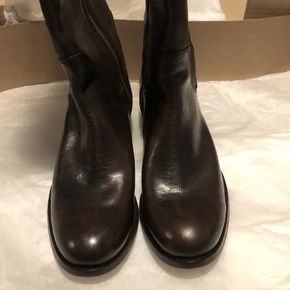 Frye Melissa Tall Riding Boot in Dark Brown - Picture 3 of 8